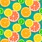 Seamless citrus fruits background vector