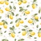 Seamless citrus pattern with lemons. Vector illustration.