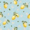 Seamless citrus pattern with lemons. Vector illustration.