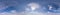Seamless clear blue sky hdri panorama 360 degrees angle view with beautiful clouds  with zenith for use in 3d graphics or game as