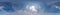 Seamless clear blue sky hdri panorama 360 degrees angle view with beautiful clouds  with zenith for use in 3d graphics or game as
