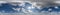 seamless cloudy blue skydome 360 hdri panorama view with awesome clouds with zenith for use in 3d graphics or game as sky dome or