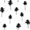 Seamless coconut trees pattern for fashion textile, black plant