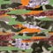 Seamless collage in camo shapes vivid montage