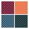 Seamless color dots patterns set, vector background