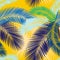 Seamless color palm leaves pattern