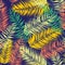 Seamless color palm leaves pattern. Flat style