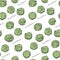 Seamless color pattern with Brussel sprout