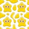 Seamless color pattern with yellow jelly character. Vector cartoon background.