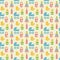 Seamless Colored Baby Items Pattern