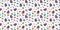 Seamless colored back to school pattern with supplies stationary and creative elements doodle drawing. Colorful fun cute vector