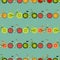 Seamless colorful background made of bikes with fruit wheels