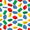 Seamless colorful background made of Lego pieces