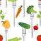 Seamless Colorful Background made of vegetables on the forks