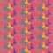 Seamless colorful cats pattern