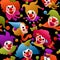Seamless colorful clown portraits