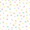 Seamless colorful confetti pattern. Sweet doughnut vector illustration