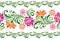 Seamless colorful fancy floral border