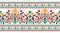 Seamless colorful floral border with Asian design elements