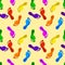 Seamless colorful footprints background. vector