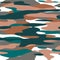 Seamless colorful happy camoflauge inspired surface pattern design for print