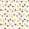 Seamless colorful Heart flowers