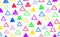 Seamless colorful imperfect doodle triangle pattern