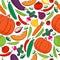 Seamless colorful many vegetables pattern