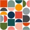 Seamless colorful Mid Century geometric pattern