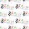 Seamless colorful music notes pattern