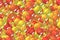 Seamless colorful orange spheres and bubbles mix wrapping paper