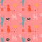 Seamless colorful pattern with dogs and paws. Background for pet shop, veterinary clinic, pet store, zoo, shelter. Flat style