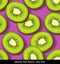 Seamless colorful pattern of sliced kiwi fruit