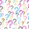 Seamless colorful question mark pattern.