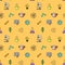 Seamless colorful science pattern