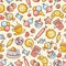 Seamless colorful sweets pattern