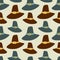 Seamless colorful vector pattern of pilgrim Thanksgiving hats in pastel colors