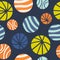 Seamless colourful pattern with circles in line