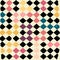 Seamless colourful vintage grunge square geometric pattern.