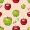 Seamless composition wth red and green apples