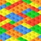 Seamless construction, plastic colourful blocks