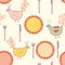 Seamless cooking pattern with plates