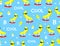 Seamless cool banana character with glasses pattern