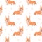 Seamless corgi pattern. Cartoon home pet, set of cute puppies for print, posters and postcard. Vector corgi animal