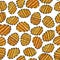 Seamless of Corrugated Potato Chips.Wave Chip. Snack Pattern.. Fried Potatoes. Corrugated Golden Chips.Fast Food Design. Realistic