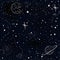 Seamless Cosmic Pattern with stars, planets,  rocket, spiral galaxies and constellations