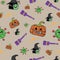 A seamless COVID-19 themed halloween vector