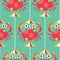 Seamless crab and umbralla pattern