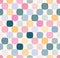 Seamless creative stylish rounded square with dots textured playful pattern