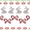 Seamless cross stitches Easter pattern on white